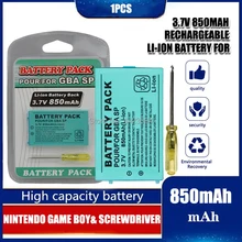 1PCS 3.7V 850mAh Baterai Lithium-ion Isi Ulang + Alat Paket Kit untuk Nintendo Game Boy Advance GBA SP