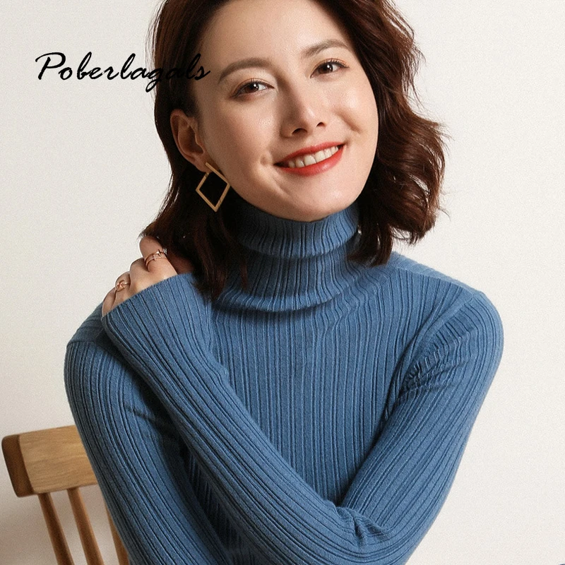 Autumn winter Knitting black Cashmere Sweaters Women pullover 2019 korean turtleneck Slim-fit sweaters female Pullovers women | Женская