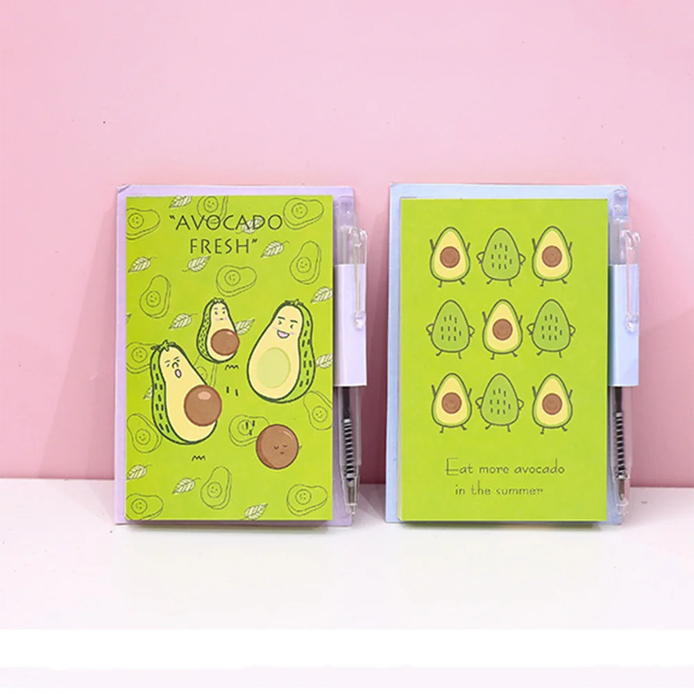 Милый маленький блокнот авокадо мультяшный фруктовый узор шариковая ручка ПВХ