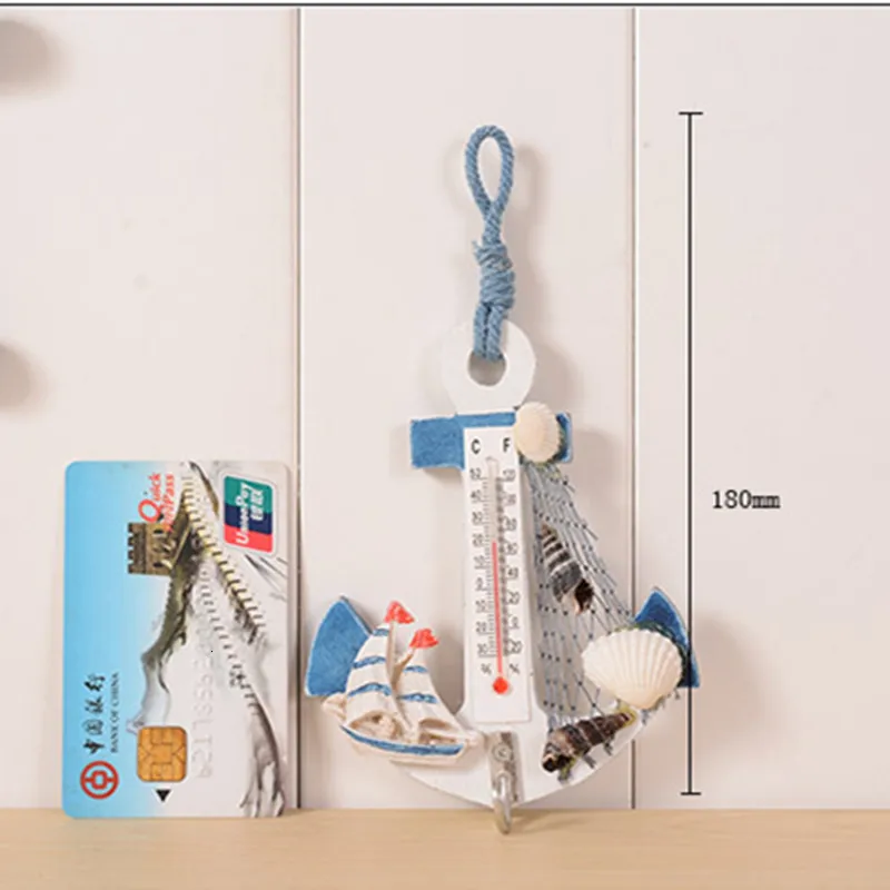 1 шт. деревянный термометр в виде якоря ремесла искусство настенный крюк счетчик