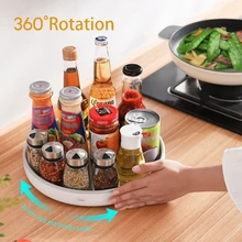 Rotating Seasoning Storage Rack Multi-function Organizer Cosmetics Shelf Oilproof Non-slip Kitchen Supplies Holder Accessories