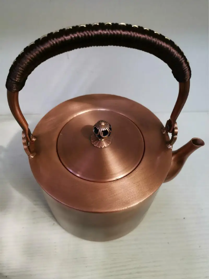 2 2л ручной работы старинный утолщенный медный чайник для сжигания воды японский