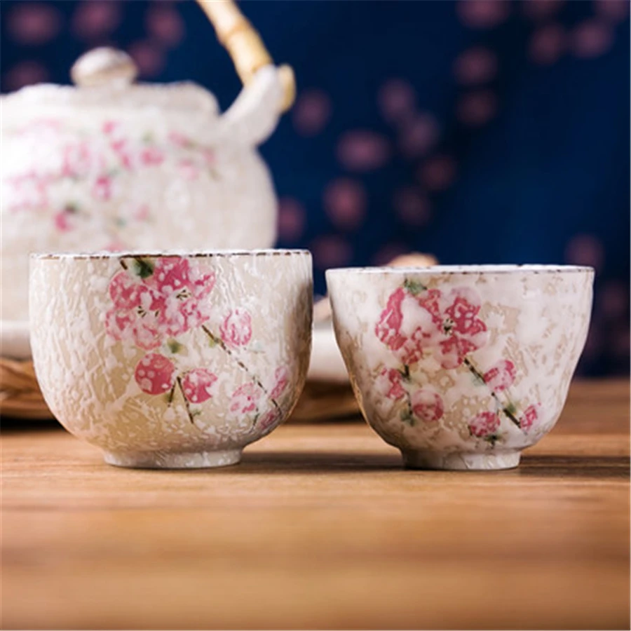 Винтажная керамическая чайная чашка с глазурью цветком креативные товары для