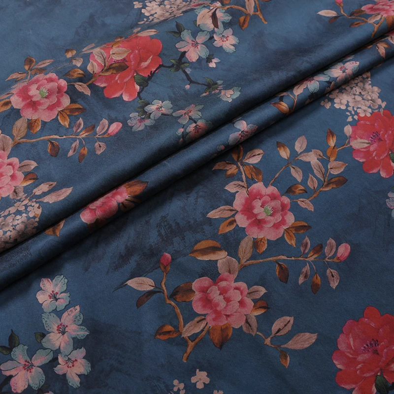 

High quality silk clothing fabric handmade DIY dress cheongsam jacket windbreaker fabric textile silk fragrant cloud yarn satin