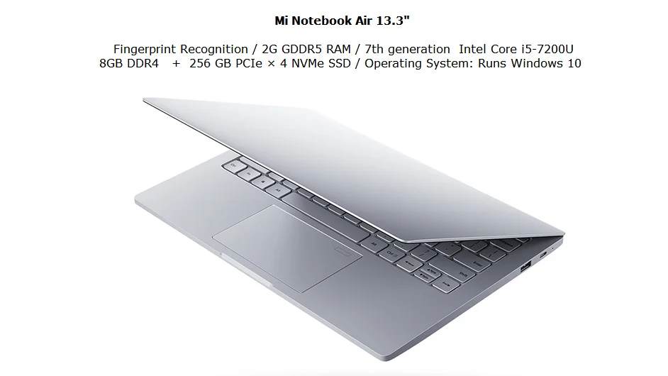 

Mi Notebook Air 13.3" Ultrabook Laptops Intel Core i5-7200U 2GB GeForce MX150 8GB DDR4 256GB