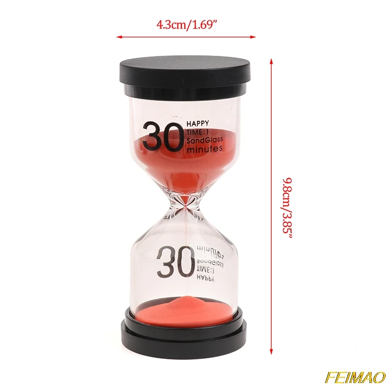 6 Pcs/Set 1/3/5/10/15/30min Sand Clock Sandglass Hourglass Timer School Kids Children Reading Black Cover | Дом и сад