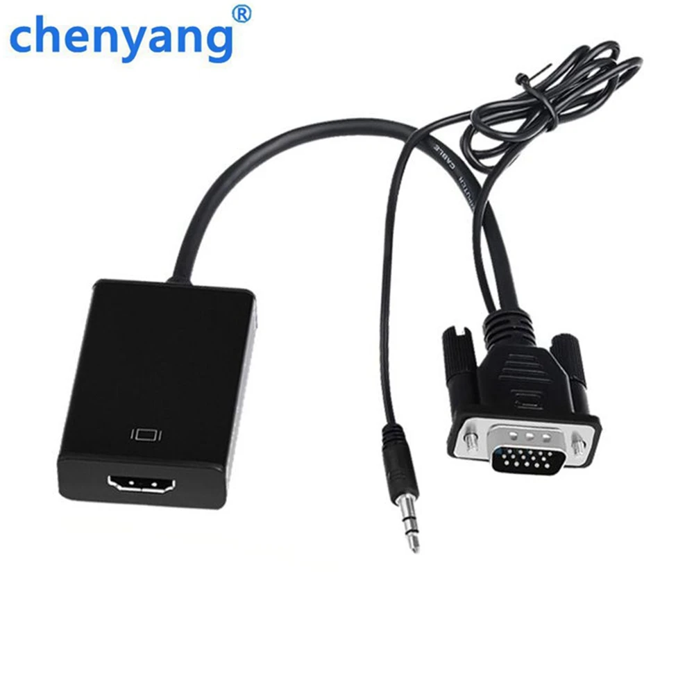 Переходник VGA папа HDMI совместимый выход 1080P HD + Аудио TV AV Video|Кабели HDMI| |