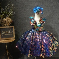 bling bling colorful sequin girls dresses luxury girl party dresses unique pageant dress first birthday clothes