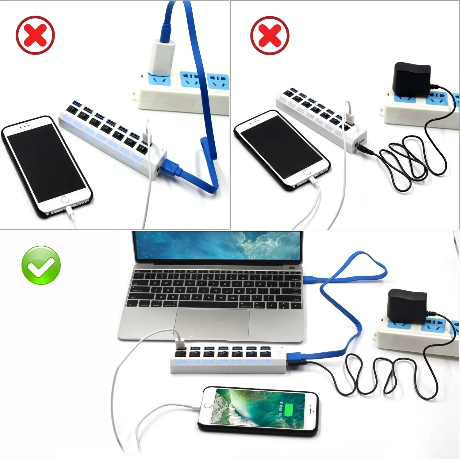 USB 3,0 концентратор 2,0 концентратор Мульти USB разветвитель 4/7 порт расширитель несколько USB 3,0 Hab с адаптером питания USB3.0 концентратор с переключателем для ПК