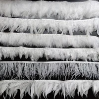 1meters white goose pheasant feathers duck turkey ostrich plumes fringes trims diy ribbons for needlework crafts clothes plumas