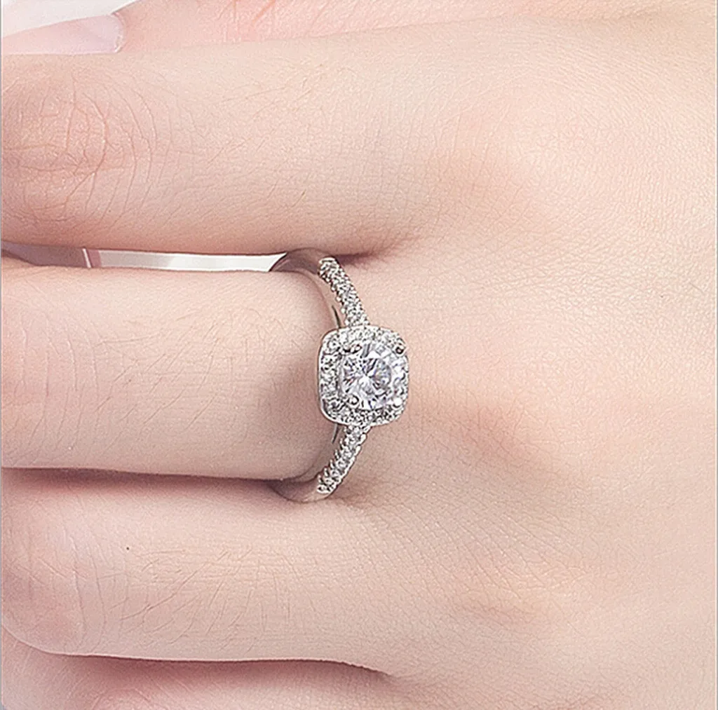 Bridal Sets Rings for women Silver Gold Wedding Engagement Eternity Girls Ring Set With Gift box | Украшения и аксессуары