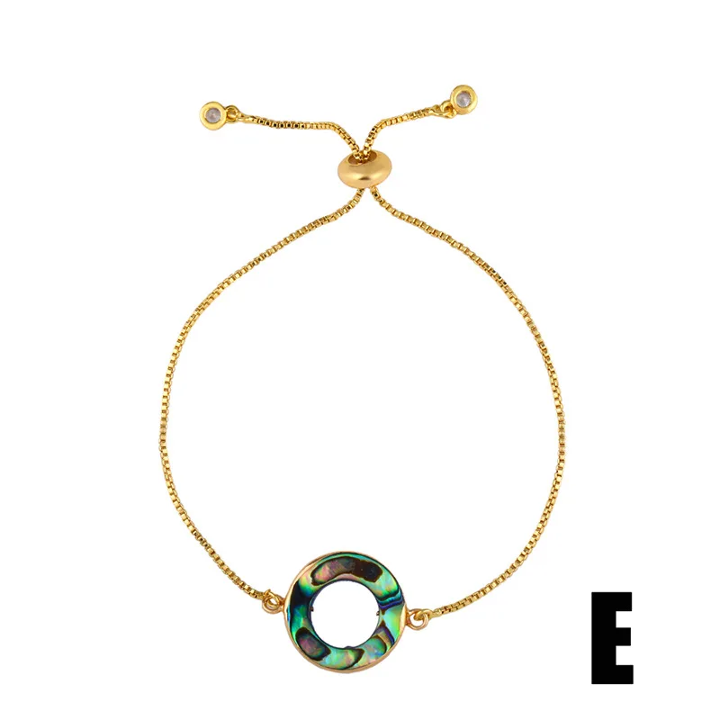 LJHMY богемский Золотой Шарм натуральный Abalone браслеты круг полые треугольной
