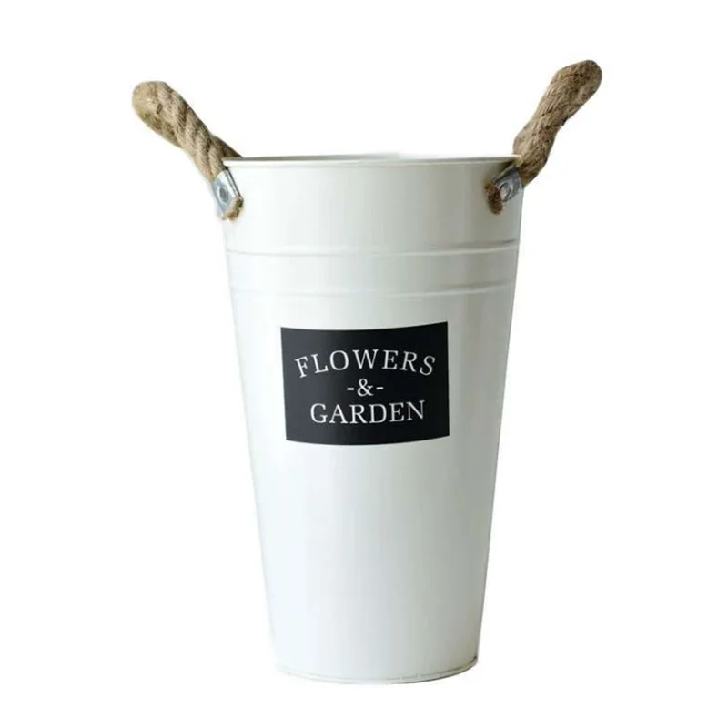 

Nordic Pastoral Vintage Flower Bucket Home Decor Tin Bucket Dried Flowers Pot Decoration Ornaments