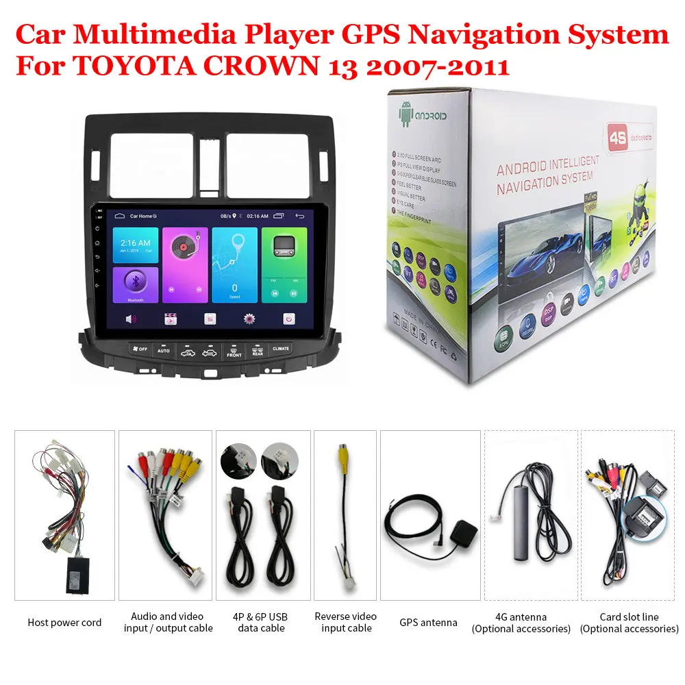

2din For TOYOTA CROWN13 2007-2011 Accessories Car Android Multimedia Player Radio 10inch Screen DSP Stereo GPS Navigation System