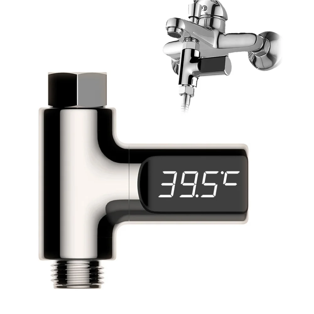 Termómetro de ducha de agua para el hogar, pantalla LED, Monitor de temperatura de agua de flujo, grifo de cocina, calentador de agua, termo