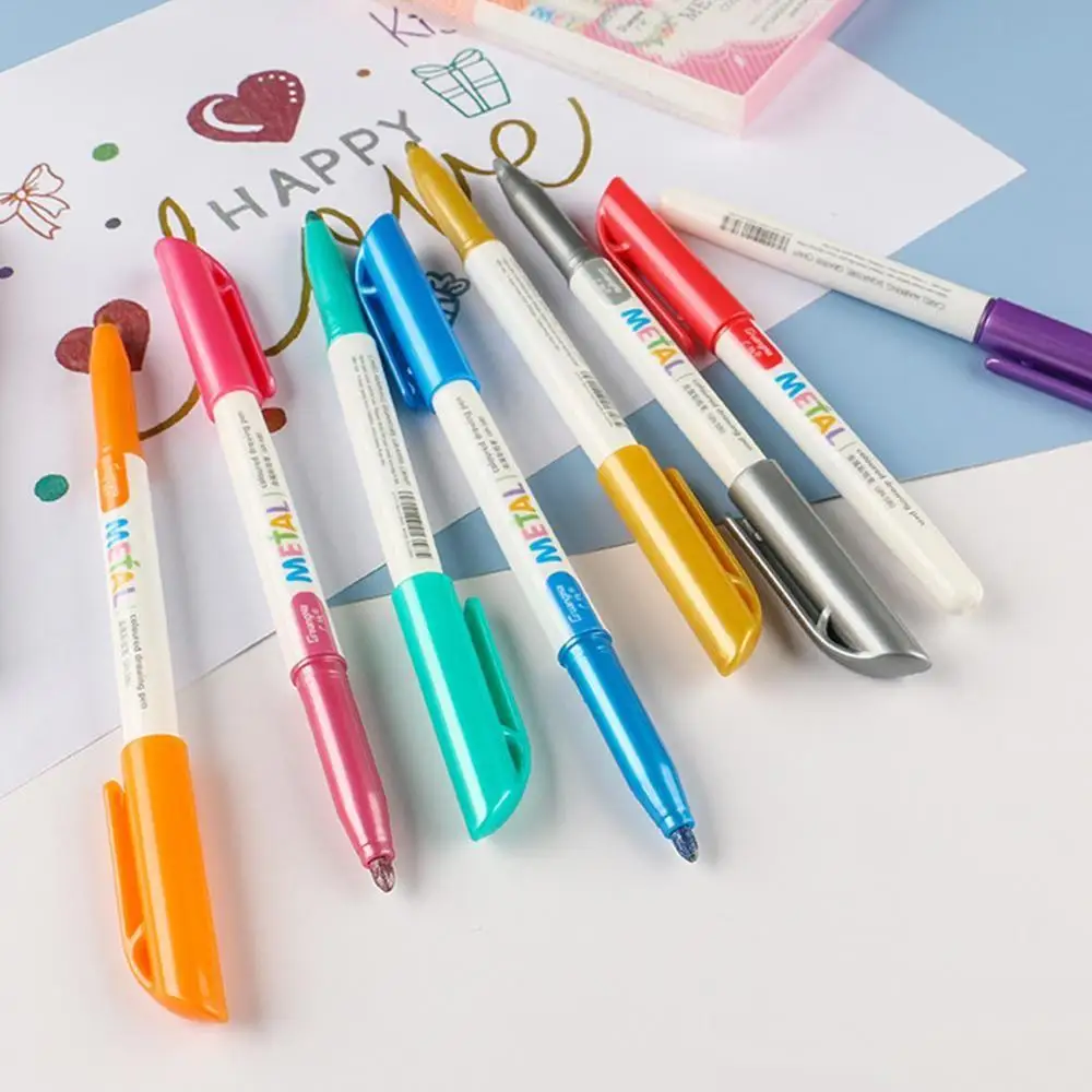 8/12 цветные металлические маркеры нетоксичные перманентные для автомобильных