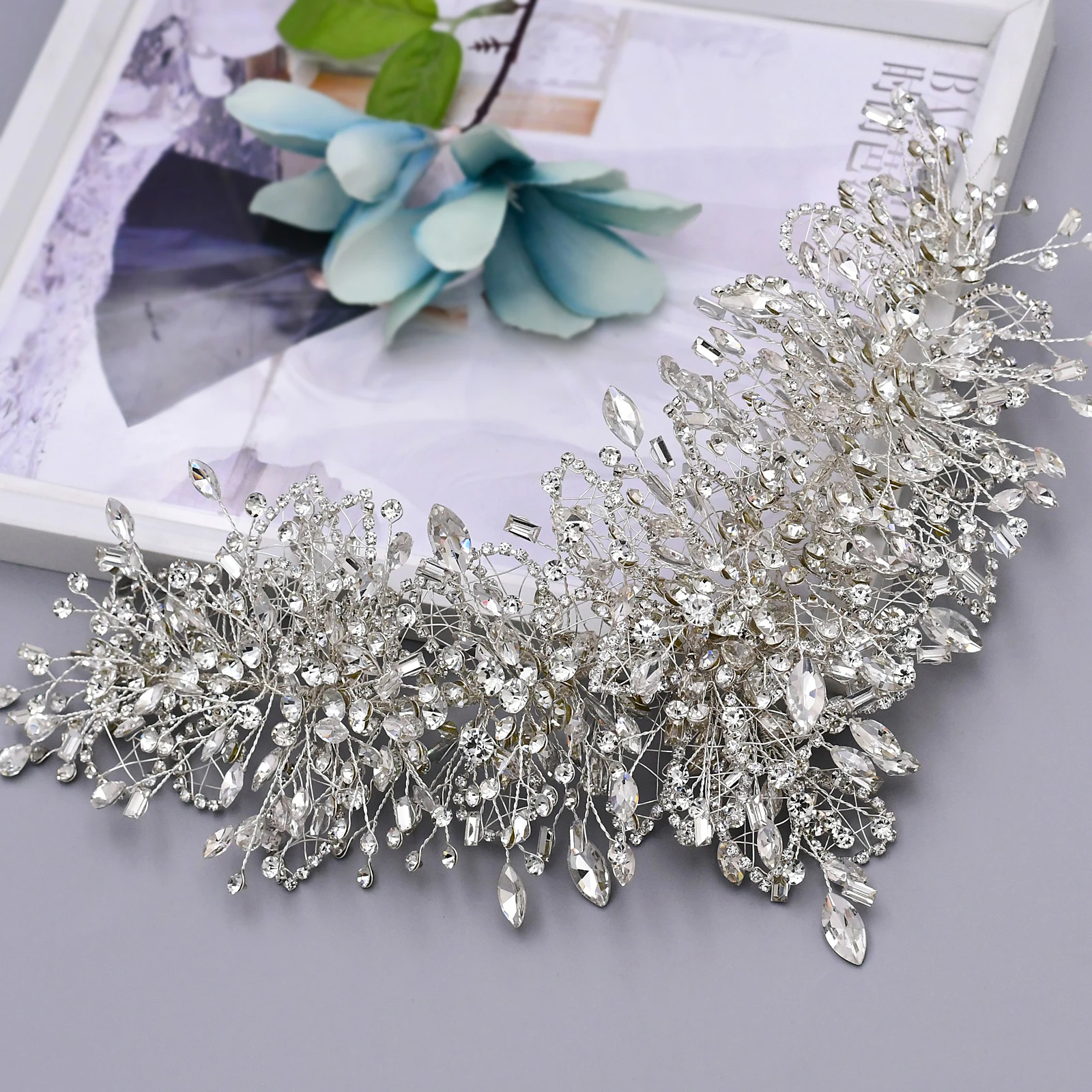 

TOPQUEEN HP372 Bridal Headpieces for Wedding Headband Hairband Set Crowns Earrings Wholesale Bridal Hair Accessories Tiara Set