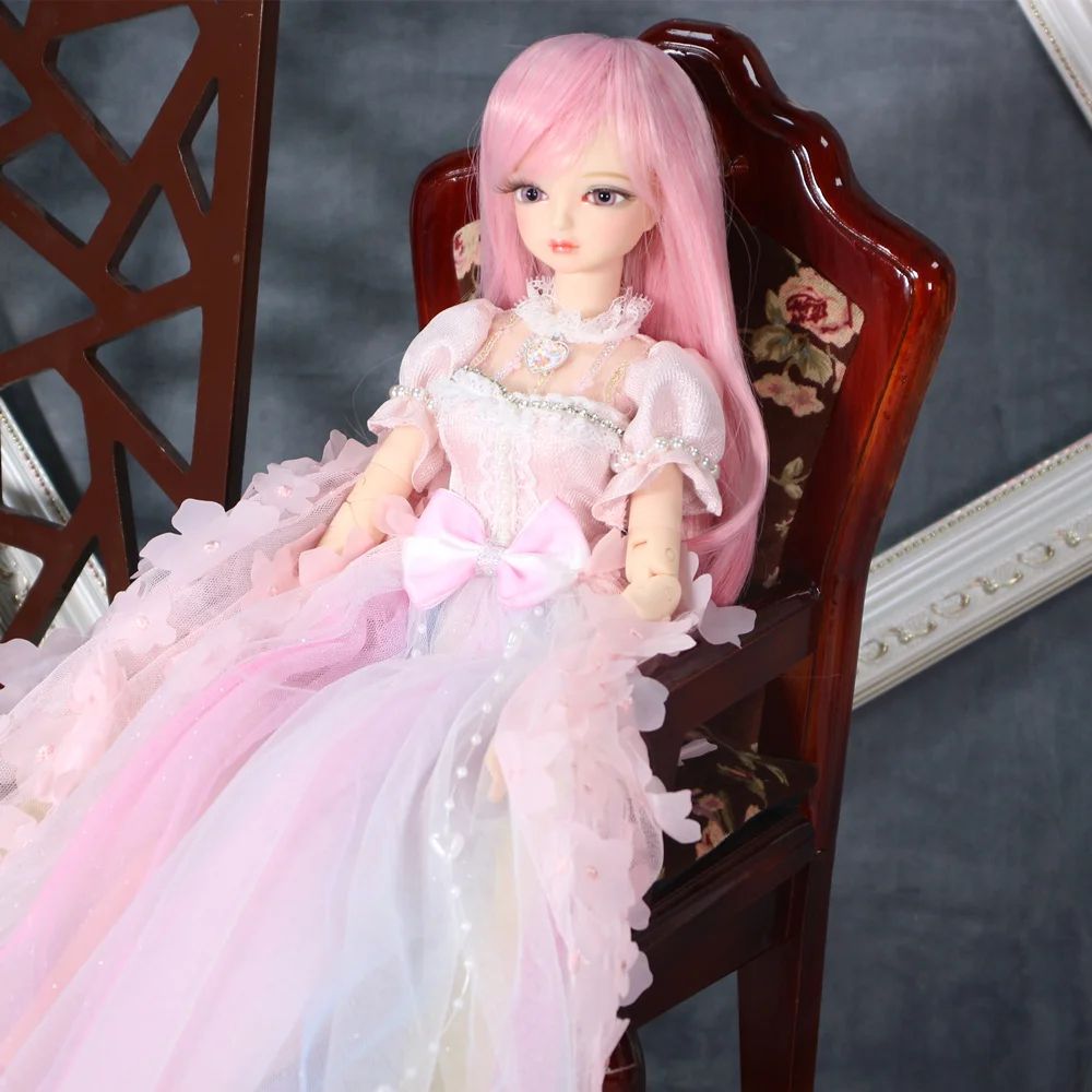 Кукла DBS 1/4 BJD № 20 розовые волосы механические суставы тела с макияжем включая