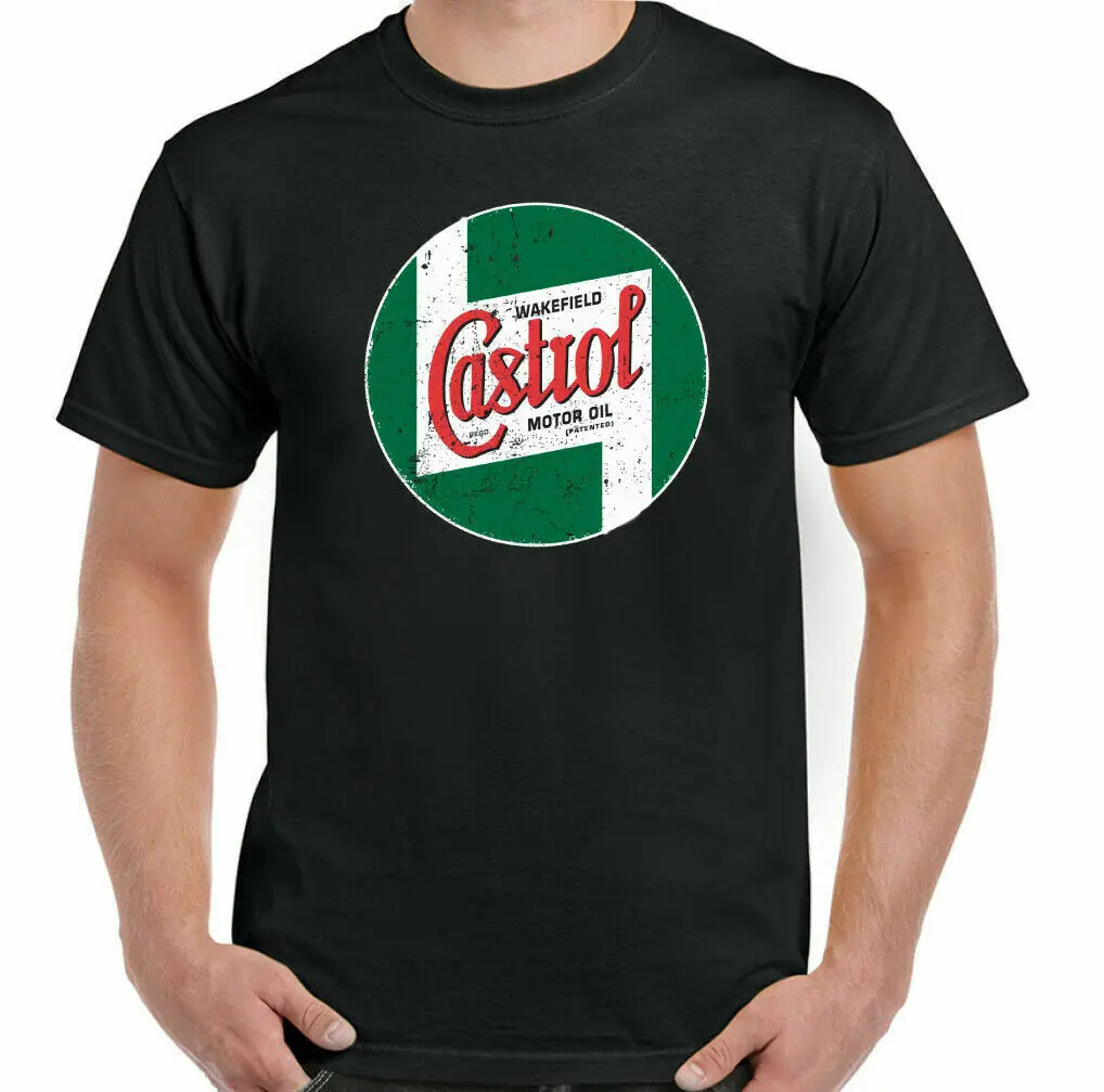 Футболка CASTROL OIL Мужская футболка с логотипом ралли для любителей классических