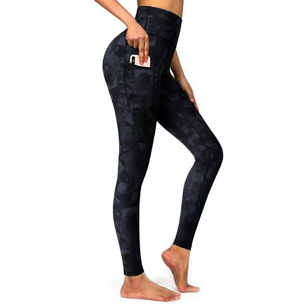 

Женские камуфляжные брюки-карандаш, облегающие черные леггинсы с леопардовым принтом, штаны для йоги и фитнеса, 2021