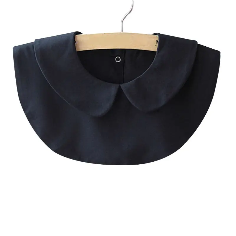 

New Women Solid Shirt Cotton False Doll Collar White & Black Blouse Vintage Detachable Adjust Clothes Accessories