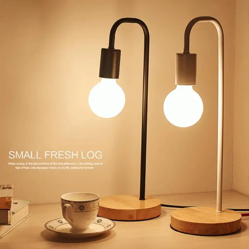 

Simple Wooden Base Table Lamp Desk Lights Bedroom Reading Room Study Lighting Fill light Learning Table Lamp