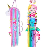 fioday new unicorn hanging storage belt for girls hair clips barrette hairband organizer strip holder tools for hair accessories