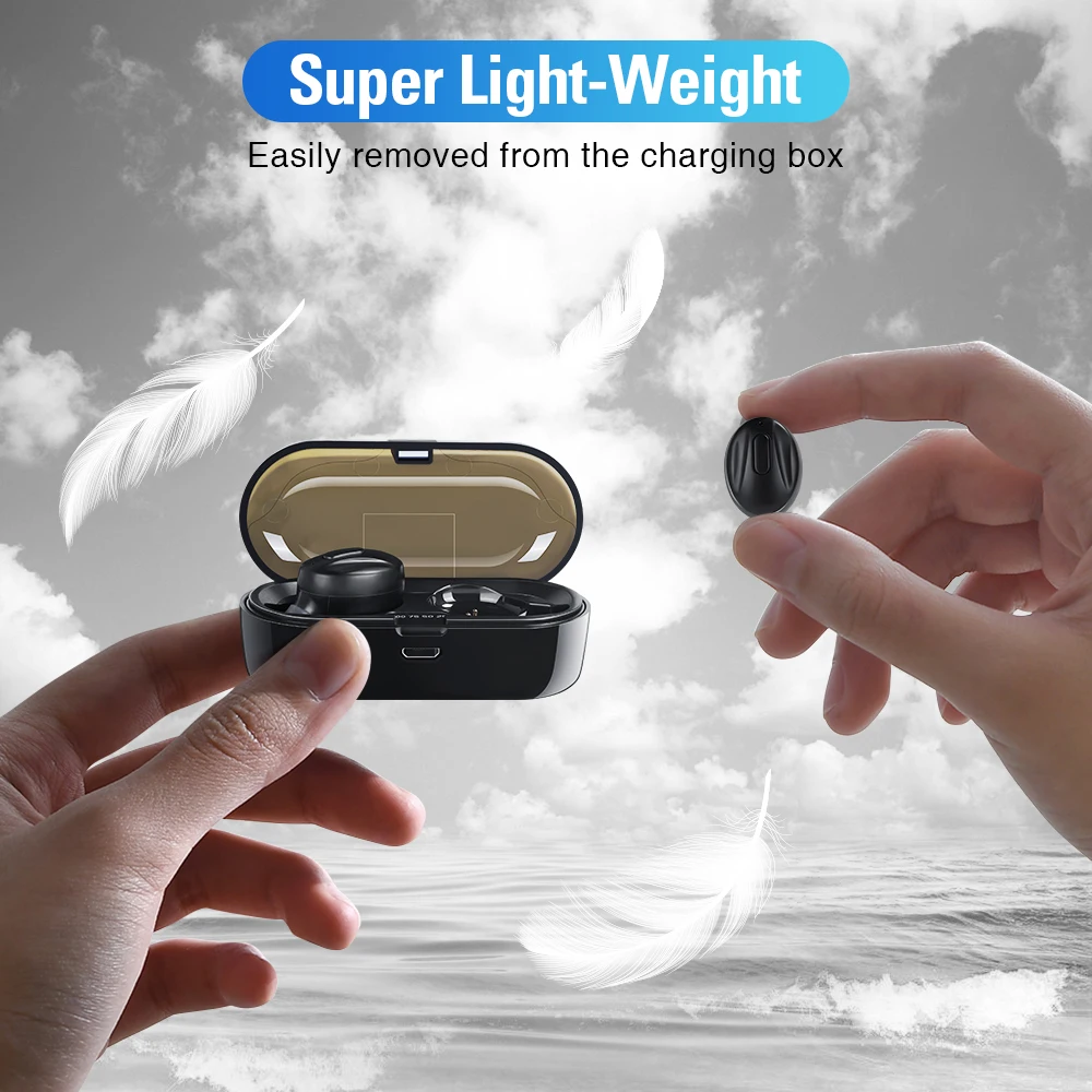 

2021 Bluetooth-Compatible V5.0 Earphones TWS True Wireless Headphones In-Ear Waterproof Mini Headsets Stereo Sports Earpiece