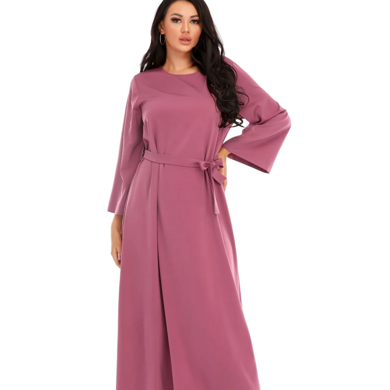 "Новинка 2021, свежее фиолетовое длинное мусульманское платье на Ближний Восток, мусульманское темпераментное универсальное модное женское п..."