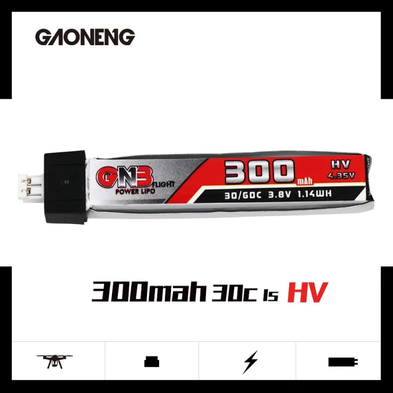 5 шт. GAONENG GN3 1S 300mAh 3 8 V 30C 4 35 HV Lipo аккумулятор PH2.0 Разъем для RC FPV Cine Whoop BetaFPV Дрон
