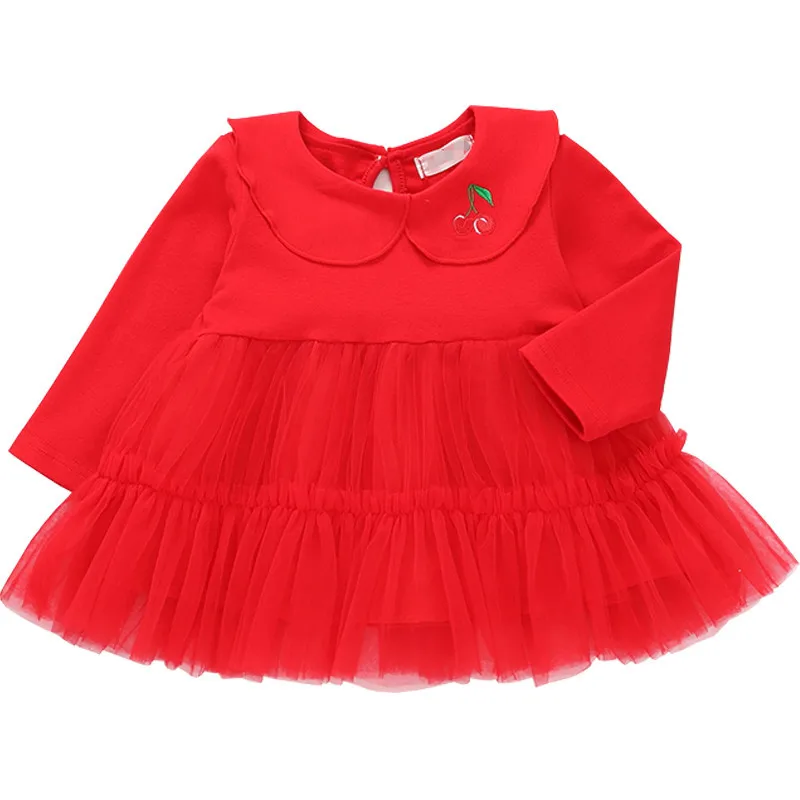 Нарядное платье для новорожденных девочек сезон весна осень модное кружевное с