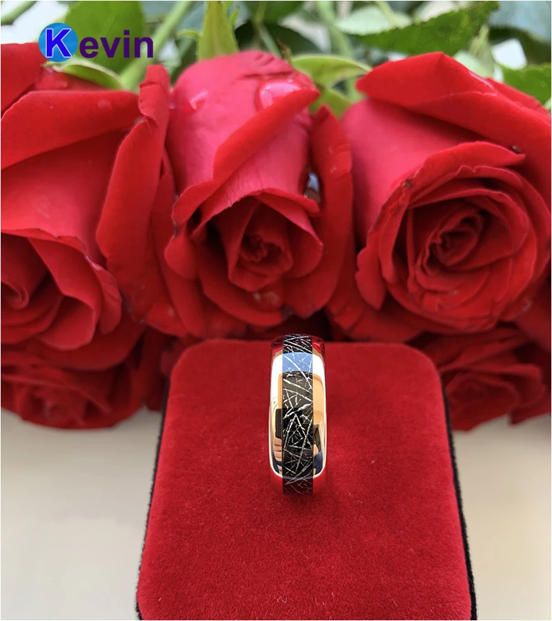 8 мм вольфрамовое кольцо для мужчин и женщин Мужская Свадебная лента с черным