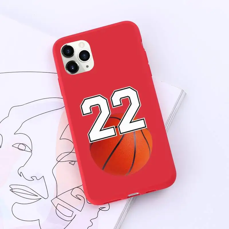 

Simple art basketball lucky numbers Phone Case Candy Color for iPhone 11 12 pro XS MAX 8 7 6 6S Plus X SE 2020 XR