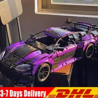 new high tech 18 purple martining vantage super racing car model building blocks brick moc 8780 vantage toys kids birthday gift