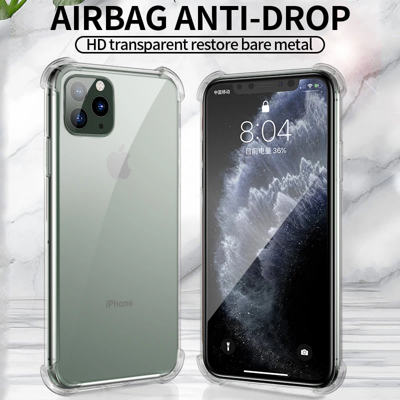 Ультратонкий прозрачный силиконовый чехол для телефона iPhone 11 Pro Max XR XS X 7 8 6 6S Plus