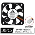 10 шт.лот Gdstime DC 12V осевой вентилятор 50x50x10 мм 50 мм 3PIN Бесщеточный вентилятор охлаждения 5 см 50 мм x 10 мм Процессор ноутбук видеокарта вентилятор радиатора