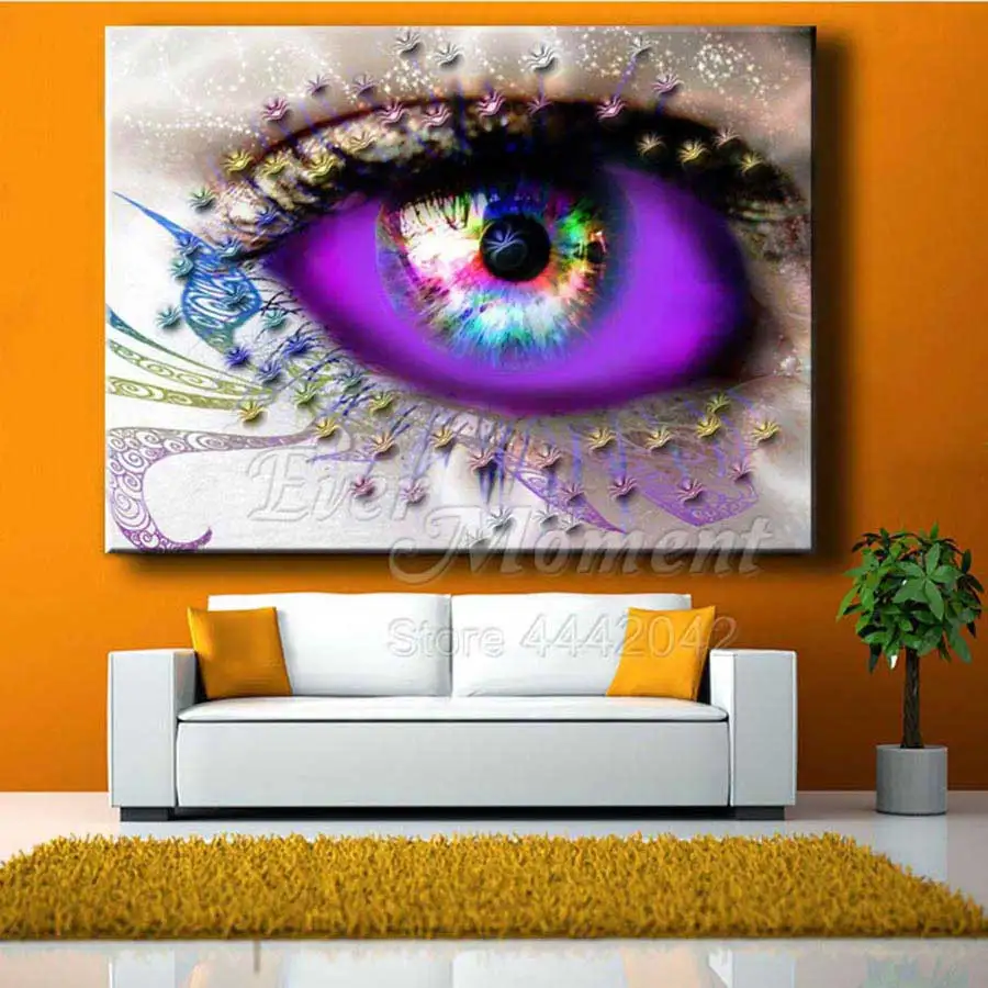 Алмазная живопись с глазами Ever Instant красочная полноразмерная картина 5D сделай