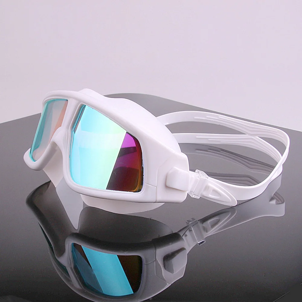 

Очки для плавания с большой оправой, противотуманные водонепроницаемые очки для плавания с гальваническим покрытием, регулируемые очки дл...