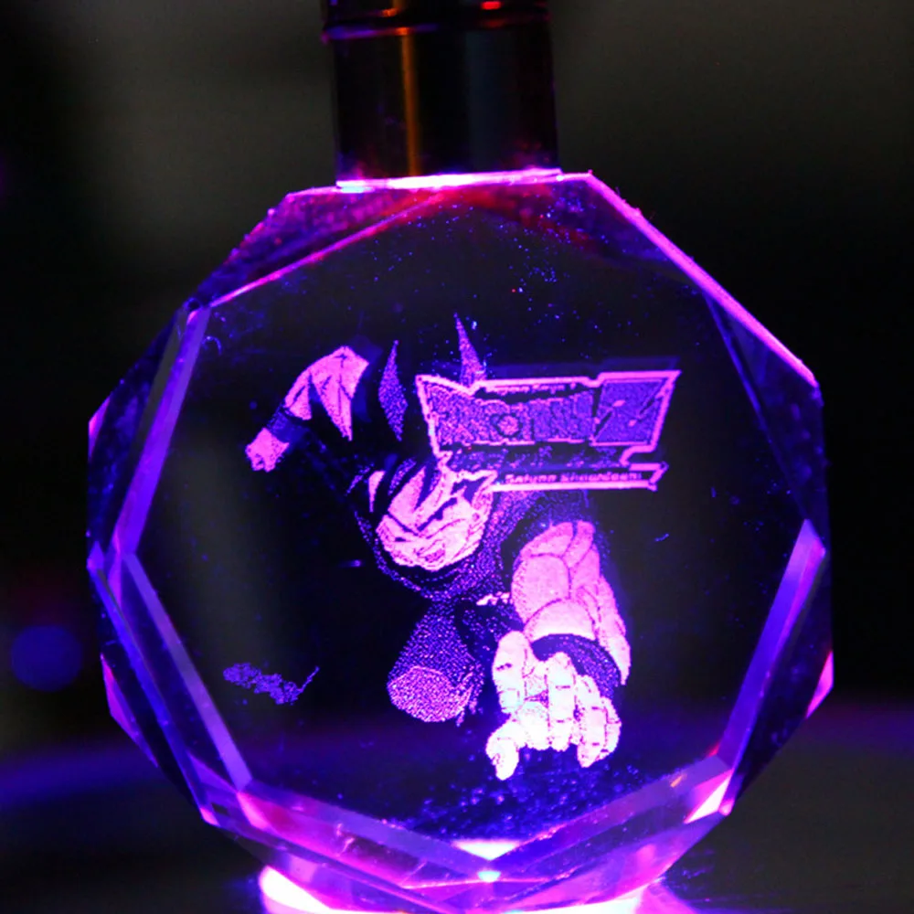Dragon Ball Z 3D с украшением в виде кристаллов светодиодный RGB брелок красочный детский