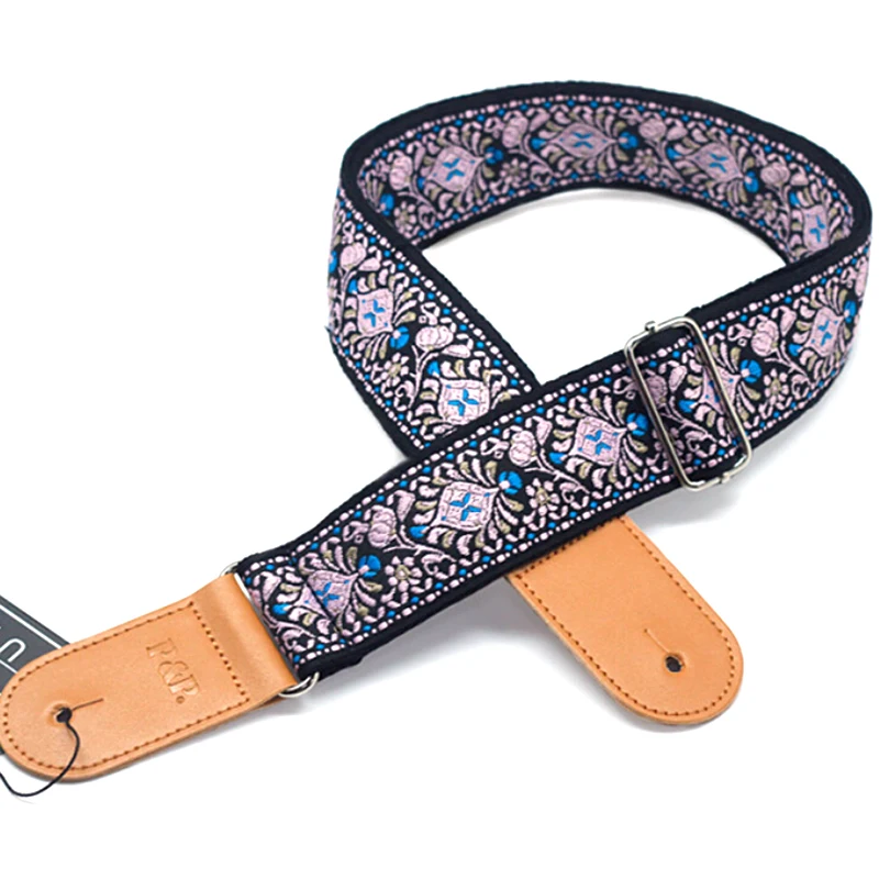 Кожаный жаккардовый держатель для гитары IRIN с вышивкой и кнопкой безопасный