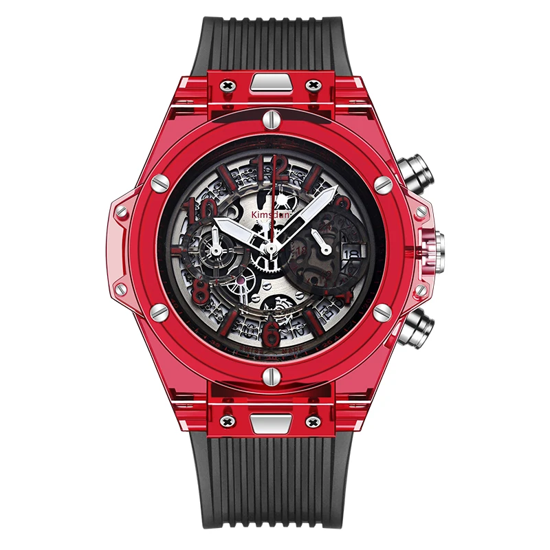 KIMSDUN мужские модные трендовые Роскошные спортивные кварцевые часы с хронографом