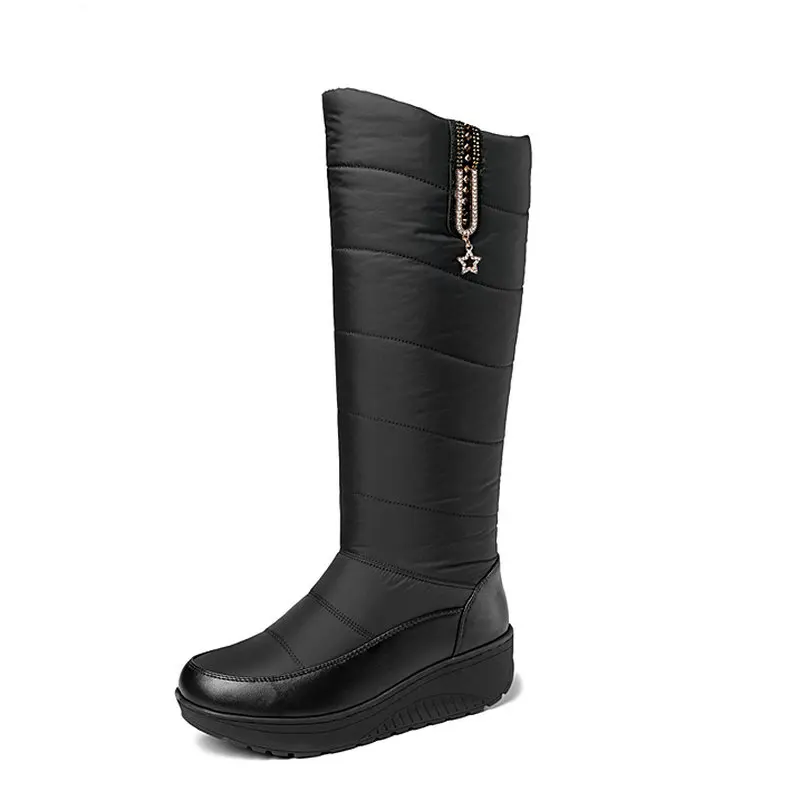 

New Plus Size 43 Women Boots Winter Warm Comfort Thick Sole Platform Mid Calf Fashion Waterproof Snow Boots Insulated Womens