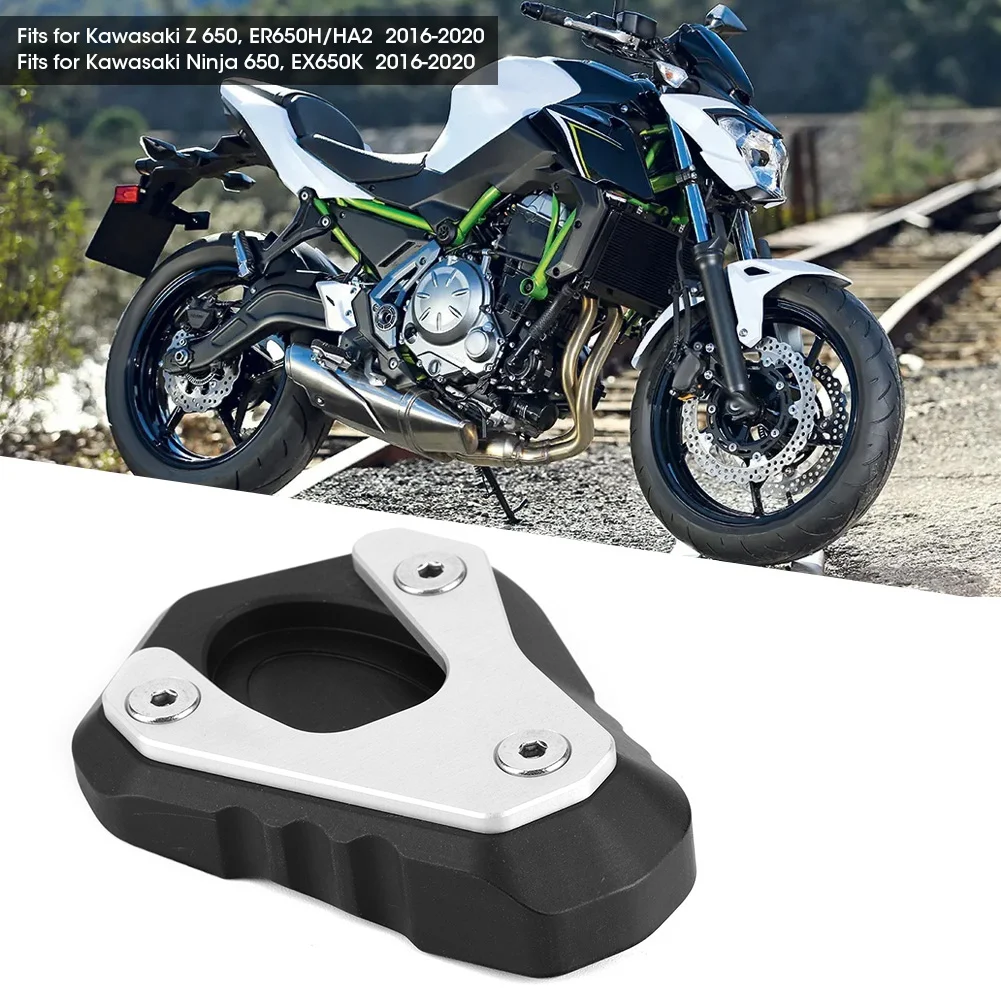 Motorcycle Foot Side Stand Pad Plate Kickstand Enlarger Support Extension Fits for Kawasaki Ninja 650 Z EX650K 2016-2020 |