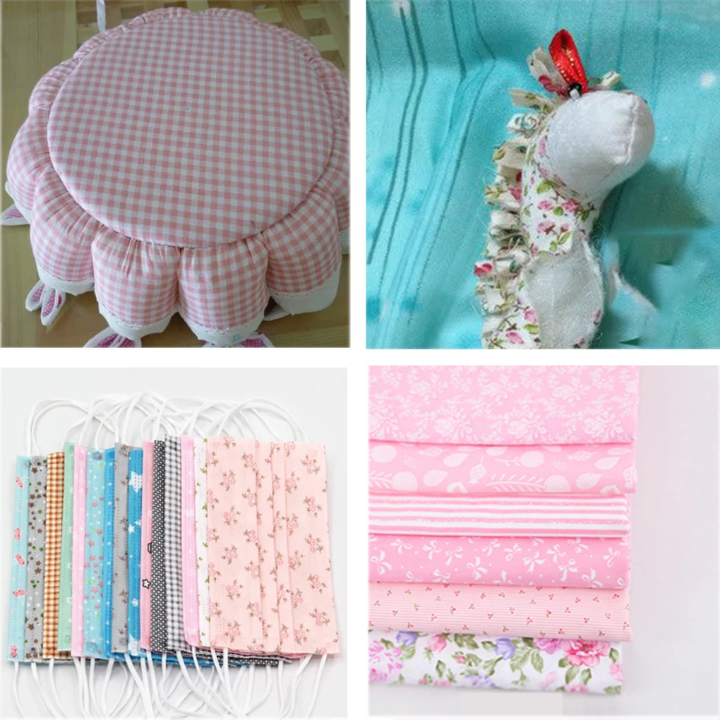 

6Colors 25x20cm cotton fabric printed cloth sewing ing sewing fabric, used for patchwork, needlework and self-made accessories