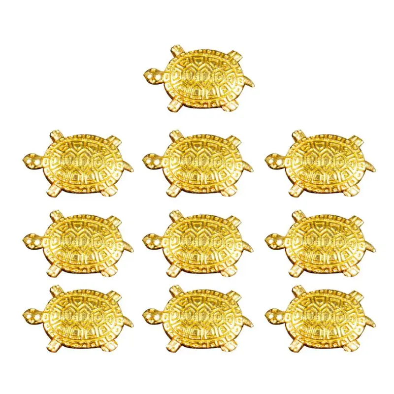 

10Pcs Japanese Golden Money Turtle Lucky Tortoise Fortune Wealth Lucky Gift F3MD
