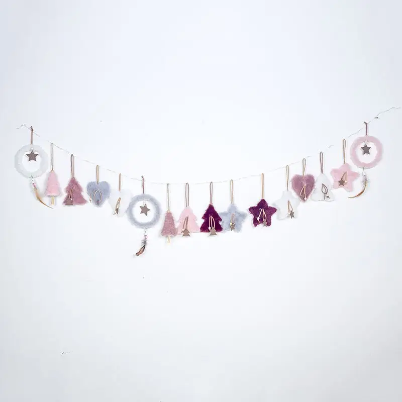 Новое популярное плюшевое подвесное украшение на рождественскую елку розовое и