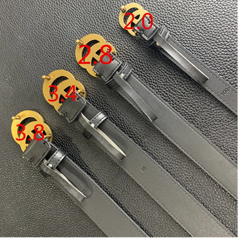 

Women's Men's Luxury Designer Brand Belt High Quality Double G Classic Brass Buckle Real Genuine Leather Men Women Belts Gifts