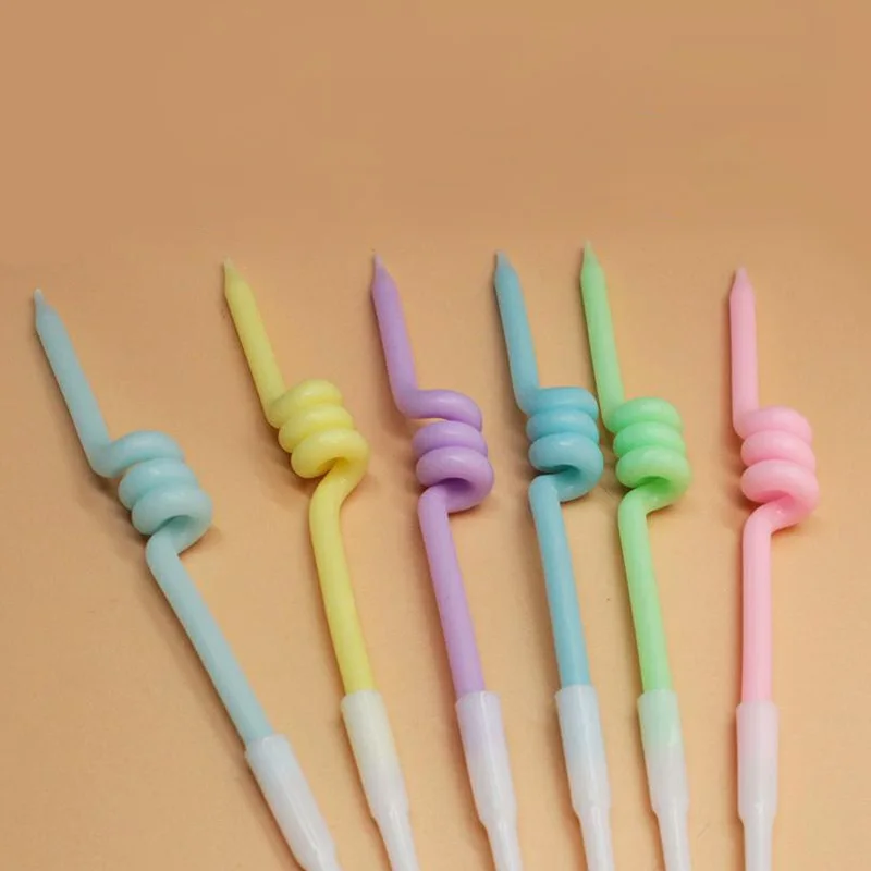 

Birthday Cake Candles Curve Thread Rainbow Candle Cake Topper Kids Happy Birthday Cake Decoration Favor Supplies Party
