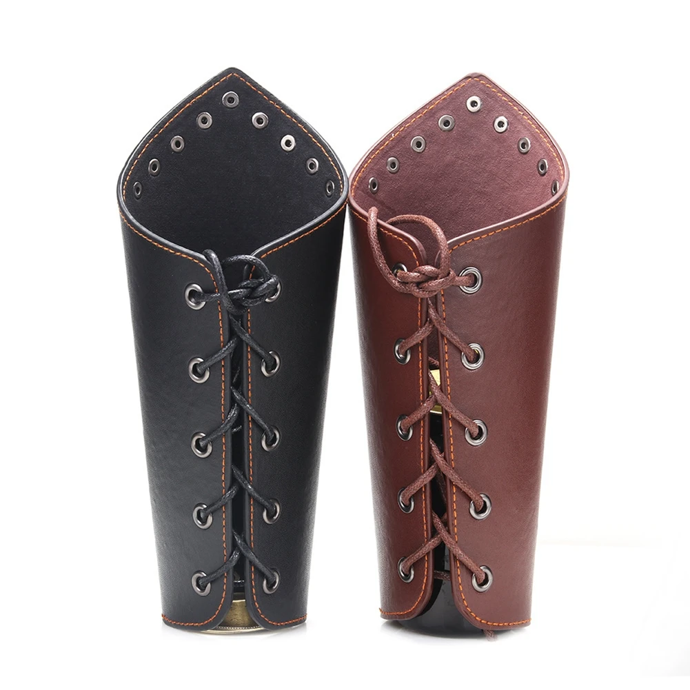 Medieval Bracers Steampunk PU Leather Wristband Bracer Rivet Arm Cuff Cosplay Props Riding Bike | Аксессуары для одежды