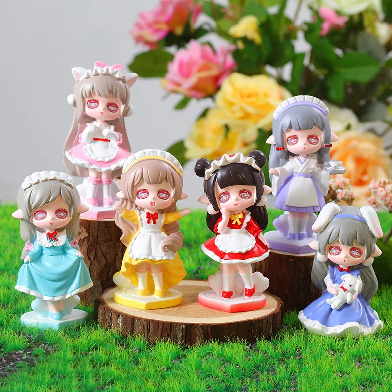 

Fairy Tale Style Creative Maid Cafe Blind Box Desktop Ornaments Tide Play Hand-made Resin Crafts Valentine Day Gifts